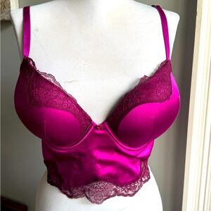 Victoria's Secret Add 2 Cup Bombshell Longline Bra (38C, Fuchsia)